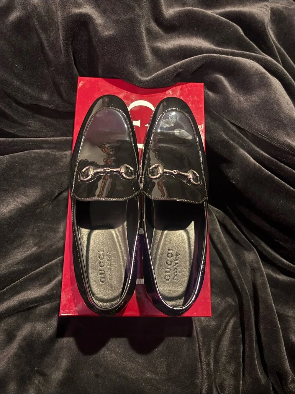 Men's Black Patent Leather Horsebit Loafers
